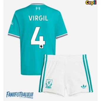 Liverpool Virgil van Dijk #4 Echipament de Fotbal Replică 2025-26 Copii Treilea (+ Șorturi)